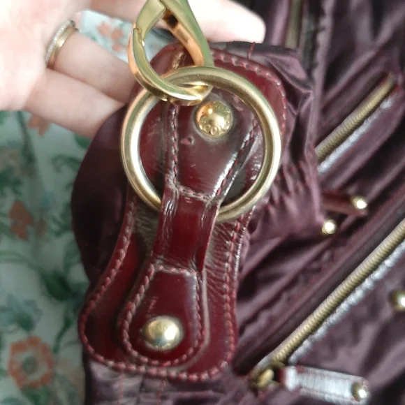 Tod's Burgundy Leather And Nylon Purse - Picture 8 of 8